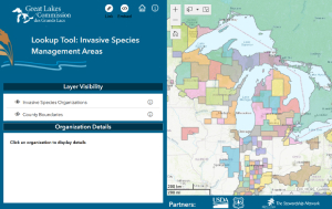 Invasive species organization lookup tool