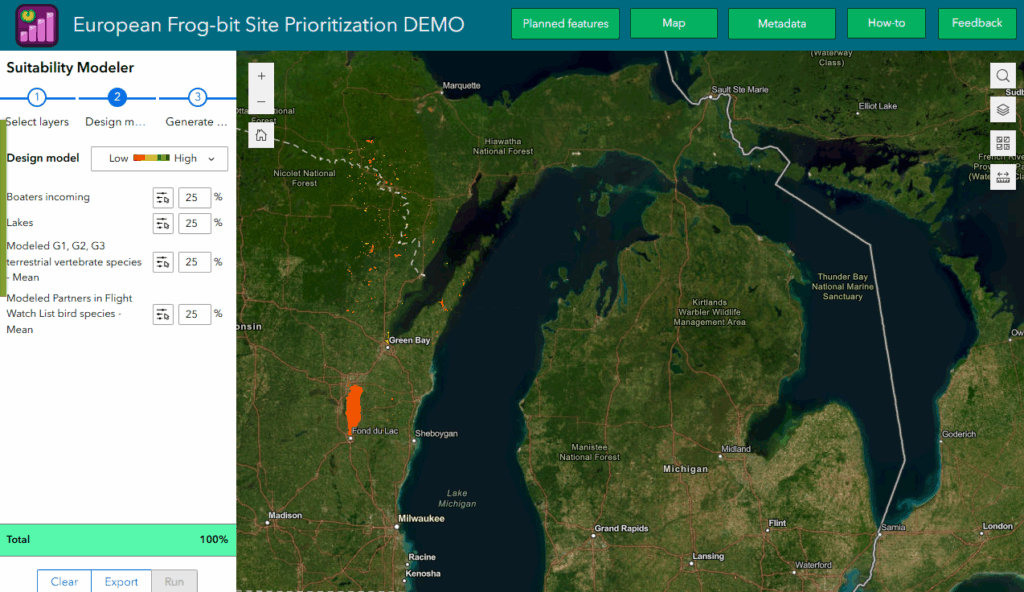 Screenshot of the prioritization app demo